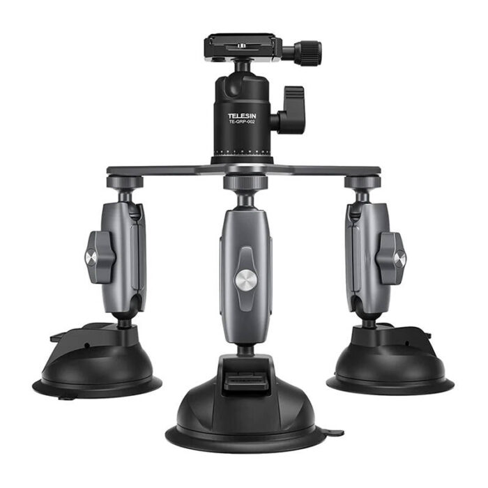 TELESIN Three-Arm Suction Mount